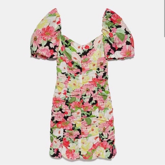 ZARA floral ruffle dress SMALL - Picture 2 of 11